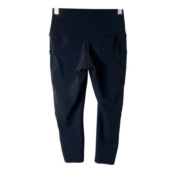 Colorfulkoala Women's Capri Leggings S Solid Black Athletic Side Pockets Active - Picture 3 of 4